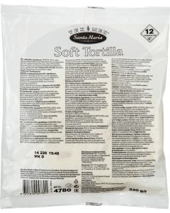 Soft Tortilla, 12 x 330 g/packet , 3,96kg/kart  (storlek 6"=15cm)